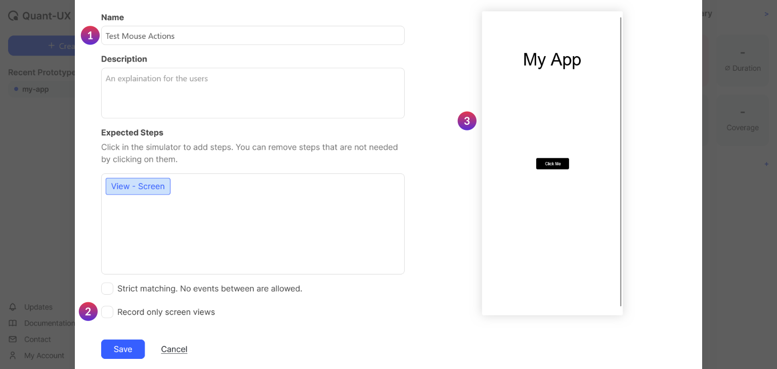 Task specification page